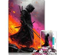 1000 Piece Jigsaw Puzzle for Adults And Teenagers Fantasy Samurai Ninja Teenager Jigsaw,Birthday Gift Idea for Adults, Family Game And Hobby 50x75cm