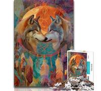 1000 Piece Jigsaw Puzzle for Adults And Teenagers Fantasy Wolf 1000 Piece Jigsaw,Relax Games Is Ideal As A Gift for The Whole Family 26x38cm