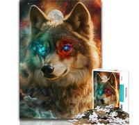 1000 Piece Jigsaw Puzzle for Adults And Teenagers Fantasy Wolf,Stress Reliever Staycation Kill Time Wishlist with Santa Claus (75x50cm)