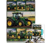 1000 Piece Jigsaw Puzzle for Adults And Teenagers Farm Implement Tractor,Stress Reliever Difficult Challenge with Matching Poster And Trivia Sheet 75x50cm
