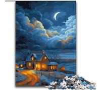 1000 Piece Jigsaw Puzzle for Adults And Teenagers Farm Under The Night Sky,Learning Educational Toys Family Games Enhance Love between Couples 38x52cm