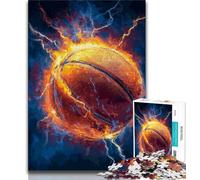 1000 Piece Jigsaw Puzzle for Adults And Teenagers Flame Basketball Teenager Puzzles,Family Educational Games Home Decoration Gift (size 38x26cm)