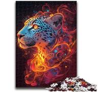 1000 Piece Jigsaw Puzzle for Adults And Teenagers Flame Leopard Teenager Jigsaw,Decompressing Intellectual Educational Toy Birthday Gift (50x75cm)