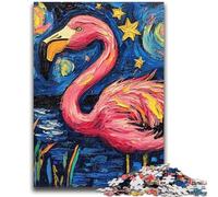 1000 Piece Jigsaw Puzzle for Adults And Teenagers Flamingo Night Sky Educational Stress Relief Toy Gifts for Friends And Family 26x38cm