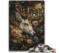 1000 Piece Jigsaw Puzzle for Adults And Teenagers Floral Deer for And from 14 Years And over Play Toys Because It Is Ideal As A Gift for The Whole Family 50x75cm