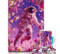 1000 Piece Jigsaw Puzzle for Adults And Teenagers Flower Astronaut,Educational Family Game Wall Decoration Unique Birthday And Xmas Gifts 50x75cm