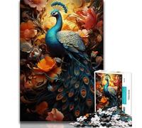 1000 Piece Jigsaw Puzzle for Adults And Teenagers Flower Including Peacock Puzzles for Teenagers,Brain Teaser - Birthday Gift for Men 26x38cm