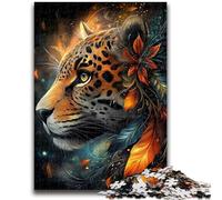 1000 Piece Jigsaw Puzzle for Adults And Teenagers Flower Leopard Educational Games Home Decoration Educational Game for Birthday, Chrismas 50x75cm