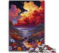 1000 Piece Jigsaw Puzzle for Adults And Teenagers Flowers And The Moon Educational Stress Relief Toy Gifts for Friends And Family 26x38cm
