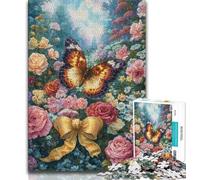 1000 Piece Jigsaw Puzzle for Adults And Teenagers Flowers Butterfly Teenager Jigsaw,Fun Present & Activity for Home,Toy for Rainy Days 38x26cm