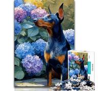 1000 Piece Jigsaw Puzzle for Adults And Teenagers Flowers Doberman 1000 Pieces for Teenagers,Educational Games Home Decoration Suitable for Desktop Decoration (size 75x50cm)
