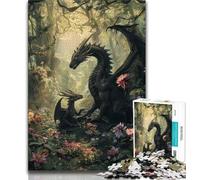 1000 Piece Jigsaw Puzzle for Adults And Teenagers Forest Black Dragon 1000 Piece Puzzle,Interesting Stress Reduction Parent-child Interaction (size 75x50cm)
