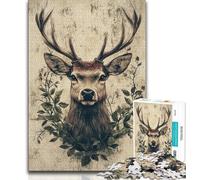 1000 Piece Jigsaw Puzzle for Adults And Teenagers Forest Deer,Challenging Game And Family Play with Matching Poster And Trivia Sheet (38x26cm)