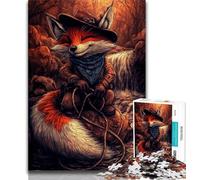 1000 Piece Jigsaw Puzzle for Adults And Teenagers Fox in Autumn,Challenging Game And Family Play with Matching Poster And Trivia Sheet (38x26cm)