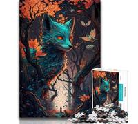 1000 Piece Jigsaw Puzzle for Adults And Teenagers Fox Supernatural Forces Puzzles for Teenagers,Quiz Game Wall Decoration Unique Birthday And Xmas Gifts 38x26cm