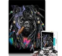 1000 Piece Jigsaw Puzzle for Adults And Teenagers French Bulldog Dreadlocks 1000 Pieces for Adults,Staycation Kill Time with Fully Interlocking Randomly Shaped Pieces 38x26cm