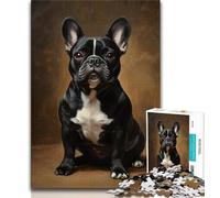 1000 Piece Jigsaw Puzzle for Adults And Teenagers French Bulldog Oil Painting,Stress Reliever Staycation Kill Time Wishlist with Santa Claus (75x50cm)