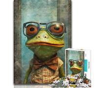 1000 Piece Jigsaw Puzzle for Adults And Teenagers Frog Wearing Glasses,Help The Brain Exercise Addictive Toys to Cultivate Patience Perfect Decoration 38x26cm