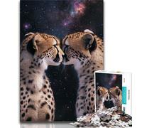 1000 Piece Jigsaw Puzzle for Adults And Teenagers Galaxy Cheetah Adult Puzzles,Home Decoration Toys for Age 14 Years Up 26x38cm