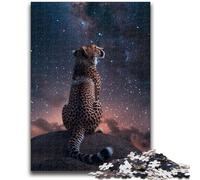 1000 Piece Jigsaw Puzzle for Adults And Teenagers Galaxy Cheetah Adult Puzzles,Home Decoration Toys for Age 14 Years Up (26x38cm)