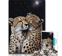 1000 Piece Jigsaw Puzzle for Adults And Teenagers Galaxy Cheetah,Help The Brain Exercise Addictive Toys to Cultivate Patience Perfect Decoration 38x26cm