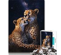 1000 Piece Jigsaw Puzzle for Adults And Teenagers Galaxy Cheetah Teenager Puzzles,Family Educational Games Home Decoration Gift (size 38x26cm)