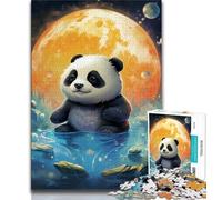 1000 Piece Jigsaw Puzzle for Adults And Teenagers Galaxy Panda,Charcoal Art Staycation Kill Time for Home Decoration (75x50cm)