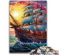 1000 Piece Jigsaw Puzzle for Adults And Teenagers Galaxy Pirate Ship 1000 Pieces for Adults,Staycation Kill Time with Fully Interlocking Randomly Shaped Pieces (26x38cm)