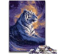 1000 Piece Jigsaw Puzzle for Adults And Teenagers Galaxy Tiger Staycation Kill Time with Fully Interlocking Randomly Shaped Pieces 26x38cm