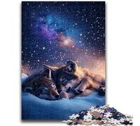 1000 Piece Jigsaw Puzzle for Adults And Teenagers Galaxy Wolf 1000 Piece Puzzle,Educational Stress Relief Toy Gifts for Friends And Family (50x75cm)
