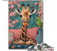 1000 Piece Jigsaw Puzzle for Adults And Teenagers Giraffe on The Sofa Stress Reliever Difficult Challenge Deal As Gifts for The Whole Family (size 26x38cm)