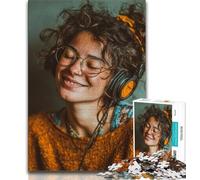 1000 Piece Jigsaw Puzzle for Adults And Teenagers Girl Listening to Music Puzzles for Adults,Relax Games Is Ideal As A Gift for The Whole Family (size 38x26cm)