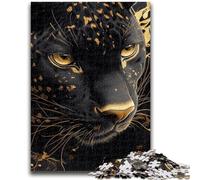 1000 Piece Jigsaw Puzzle for Adults And Teenagers Golden Black Panther 1000 Piece Puzzle,Educational Stress Relief Toy Gifts for Friends And Family (38x26cm)