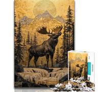 1000 Piece Jigsaw Puzzle for Adults And Teenagers Golden Elk Adult Jigsaw,Wishlist with Santa Claus for And Age 14 (size 38x26cm)