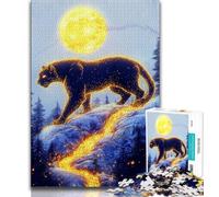1000 Piece Jigsaw Puzzle for Adults And Teenagers Golden Leopard,for Educational Game Challenge Toy Deal As Gifts for The Whole Family 38x26cm