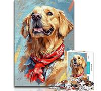 1000 Piece Jigsaw Puzzle for Adults And Teenagers Golden Retriever Portrait 1000 Pieces for Teenagers,Educational Games Home Decoration Suitable for Desktop Decoration (size 75x50cm)