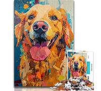 1000 Piece Jigsaw Puzzle for Adults And Teenagers Golden Retriever Portrait Adult Puzzles,Educational Games Wall Decoration Unique Birthday And Xmas Gifts (size 75x50cm)