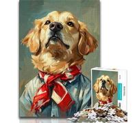 1000 Piece Jigsaw Puzzle for Adults And Teenagers Golden Retriever Portrait Puzzles for Teenagers,Suitable for Desktop Decoration for And Age 14 (size 38x26cm)