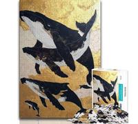 1000 Piece Jigsaw Puzzle for Adults And Teenagers Golden Whale 1000 Piece Jigsaw,Relax Games Is Ideal As A Gift for The Whole Family 26x38cm