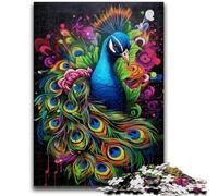1000 Piece Jigsaw Puzzle for Adults And Teenagers Graffiti Art Peacock 1000 Pieces for Teenagers,Quiz Game for Is Ideal As A Gift for The Whole Family (38x26cm)