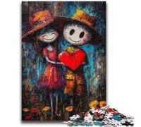 1000 Piece Jigsaw Puzzle for Adults And Teenagers Graffiti Couple Charcoal Art Staycation Kill Time for Home Decoration 50x75cm