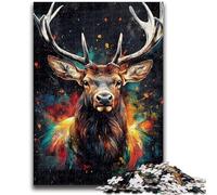 1000 Piece Jigsaw Puzzle for Adults And Teenagers Graffiti Deer 1000 Piece Puzzle,Educational Stress Relief Toy Gifts for Friends And Family (50x75cm)