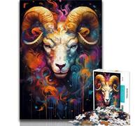 1000 Piece Jigsaw Puzzle for Adults And Teenagers Graffiti Style Goat Adult Puzzles,Home Decoration Toys for Age 14 Years Up 26x38cm