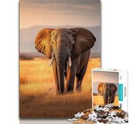 1000 Piece Jigsaw Puzzle for Adults And Teenagers Grassland Elephants Puzzles for Teenagers,Birthday Present, Gifts, Wall Art for Age 14 Years Up 75x50cm