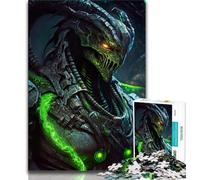1000 Piece Jigsaw Puzzle for Adults And Teenagers Green Alien Warrior Puzzles for Teenagers,Quiz Game Wall Decoration Unique Birthday And Xmas Gifts 75x50cm