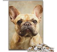 1000 Piece Jigsaw Puzzle for Adults And Teenagers Happy Bulldog,Challenging Game And Family Play with Fully Interlocking Randomly Shaped Pieces 38X26CM