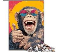 1000 Piece Jigsaw Puzzle for Adults And Teenagers Happy Chimpanzee, Educational Toys & Games for Adults And Teenagers (Size 50x75cm)