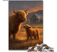 1000 Piece Jigsaw Puzzle for Adults And Teenagers Highland Cow Baby, Fun Activity for Home, Rainy Days Toys, Birthday Gifts 50x75cm