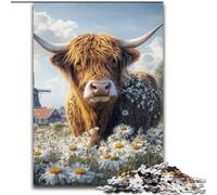 1000 Piece Jigsaw Puzzle for Adults And Teenagers Highland Cow, for Age 14+ Suitable for Couples Fun at Home Activities, Birthday Present,Travel Gifts (Size 50x75cm)