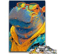 1000 Piece Jigsaw Puzzle for Adults And Teenagers Hippo Stress Reliever Staycation Kill Time Perfect Decoration for Age 14+ 50X75CM